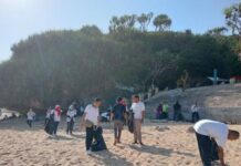 Aksi Membersihkan Pantai Kukup ( Foto : Pemkab Gunungkidul )