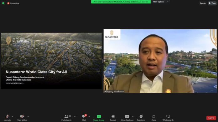 Deputi Bidang Pendanaan dan Investasi Otorita IKN, Agung Wicaksono dalam media briefing secara virtual, Senin (20/11/2023). Ia menyatakan pihaknya hingga saat ini telah menerima 305 Letter of Intent/LoI (surat pernyataan minat) dari para investor di seluruh dunia.