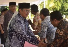 Momentum hari pertama kerja pasca libur lebaran digelar apel pagi dan halal bi halal di lapangan Balai kota Yogyakarta, Selasa (7/4/2025).(Foto: Pemkot Yogyakarta)