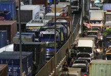 Macet yang terjadi di kawasan Pelabuhan Tanjung Priok (Foto: Ist)