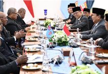 Presiden Prabowo Tegaskan Komitmen Perkuat Hubungan Indonesia – Fiji Pertemuan Bilateral antara Presiden Prabowo beserta delegasi dengan Perdana Menteri Republik Fiji beserta delegasi di Istana Merdeka, Jakarta, pada Kamis, 24 April 2025 (Foto: Setpres)