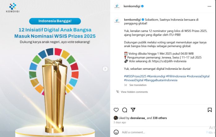 Tangkapan Layar (Instagram @kemkomdigi)