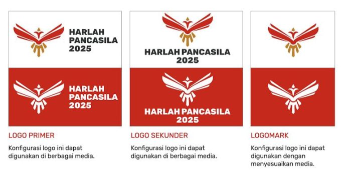 Ilustrasi esensi filosofi elemen pada logo Burung Niskala Hema dalam Harlah Pancasila 2025 (Foto: BPIP)
