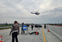 PT Jasamarga Jogja-Solo Uji Coba Evakuasi Korban Kecelakaan dengan Helikopter di Jalan Tol Simulasi Evakuasi kecelakaan di Jalan Tol Jogja Solo (Foto: Istimewa)