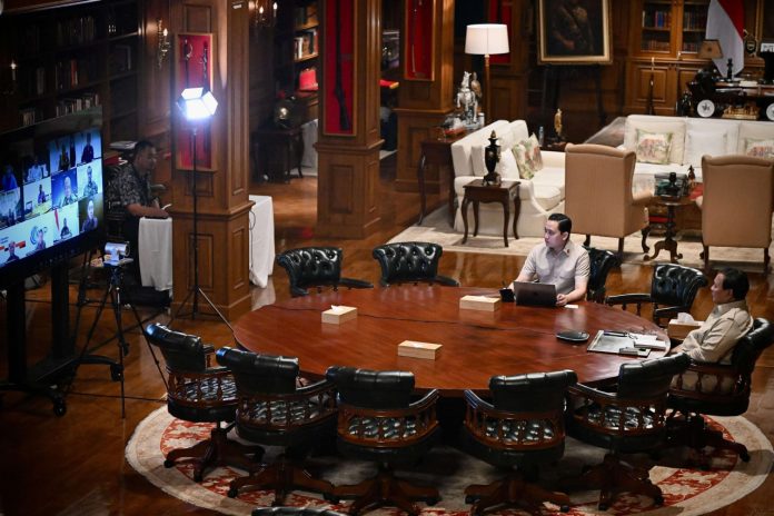 Presiden Prabowo Subianto memimpin rapat terbatas secara virtual bersama jajaran menteri Kabinet Merah Putih, Minggu (29/6/2025) malam (Foto: Biro Pers Setpres)