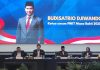 Ketua Umum Pengurus Nasional Karang Taruna (PNKT) masa bakti 2025-2030, Budisatrio Djiwandono dalam kata sambutan usai ditetapkan sebagai ketua umum, Minggu (24/8/2025)