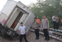 Penyebab Anjloknya KA Argo Bromo Masih Dalam Investigasi Penanganan KA Argo Bromo Anggrek relasi Surabaya Pasar Turi - Gambir yang anjlok di emplasemen Stasiun Pegaden Baru, pada Jumat (1/8/2025) pukul 15.47 WIB.(Dokumentasi Polres Subang)