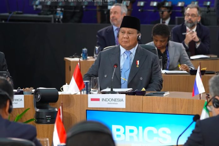 Prabowo di KTT BRICS 2025. (YouTube Sekretariat Presiden)(YouTube Sekretariat Presiden)