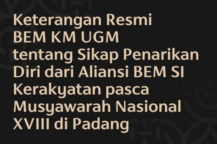 Tangkapan layar unggahan Instagram BEM KM UGM.(Instagram)