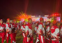 Atlet kontingen Kota Yogyakarta saat opening ceremony Porda XVII si Stadion Gelora Handayani (Foto: Istimewa)