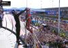 Marc Marquez (Ducati) melakukan selebrasi ala Lionel Messi di podium usai melintasi garis finish tercepat di MotoGP San Marino 2025 pada Minggu (14/9/2025) dan membuatnya makin dekat dengan gelar juara dunia MotoGP 2025.(TANGKAPAN LAYAR)