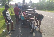 Kondisi bentor yang rusak parah usai tertabrak mobil di Jalan Parangtritis, Jetis, Bantul, Sabtu (13/9/2025). (Foto: Humas Polres Bantul)
